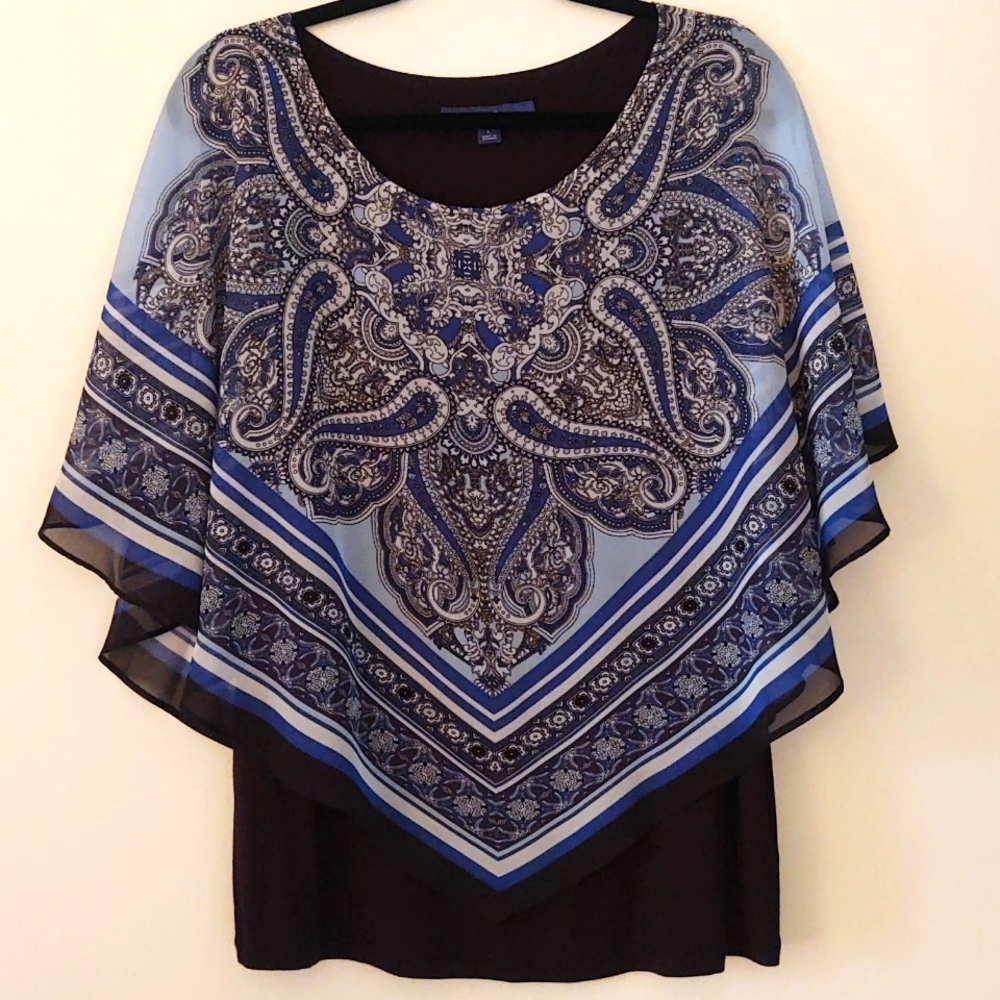 Large Apt. 9 Paisley Cape Blouse